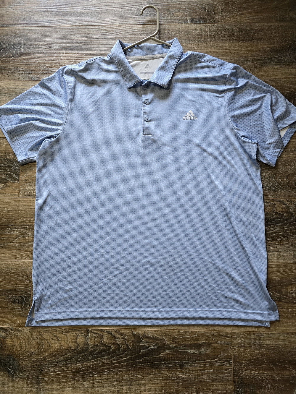 adidas Light Blue Men's Golf Polo with Contrast Trim 2XL
